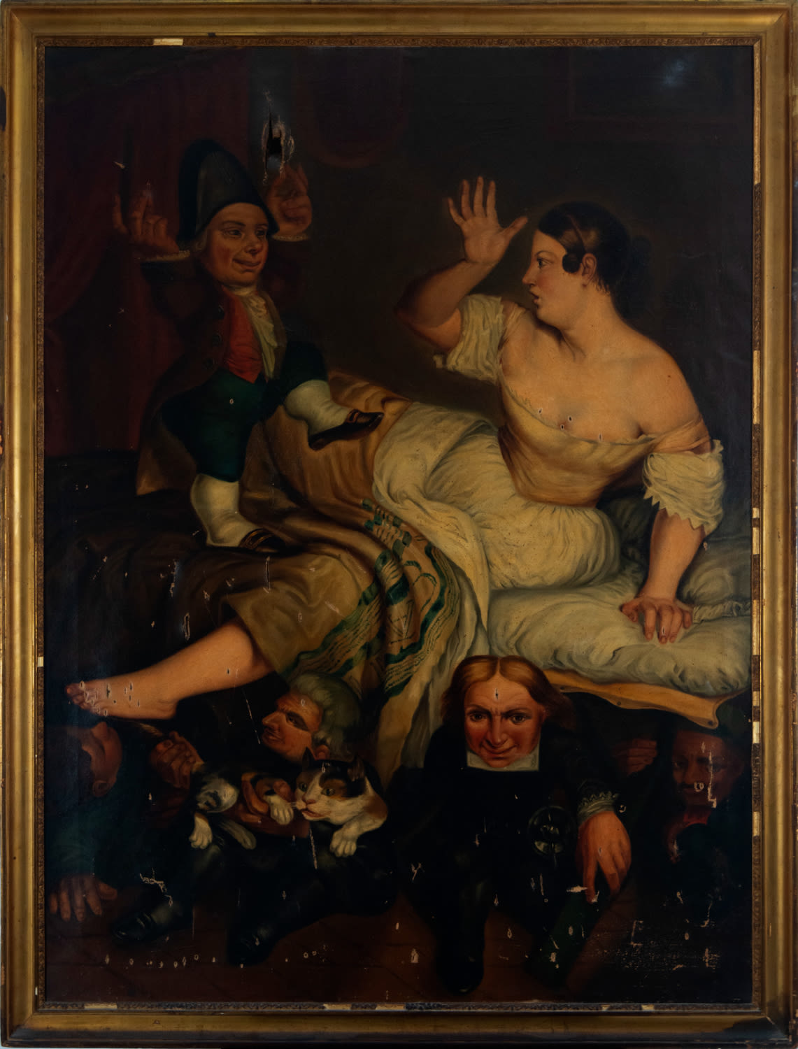 Emilia Falcón y Marín (Madrid, 1789? - 1867), Girl surrounded by harlequins - Image 5 of 8