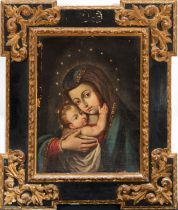 Virgin of Bethlehem, Andalusian school from the 18th century, with an important period setting