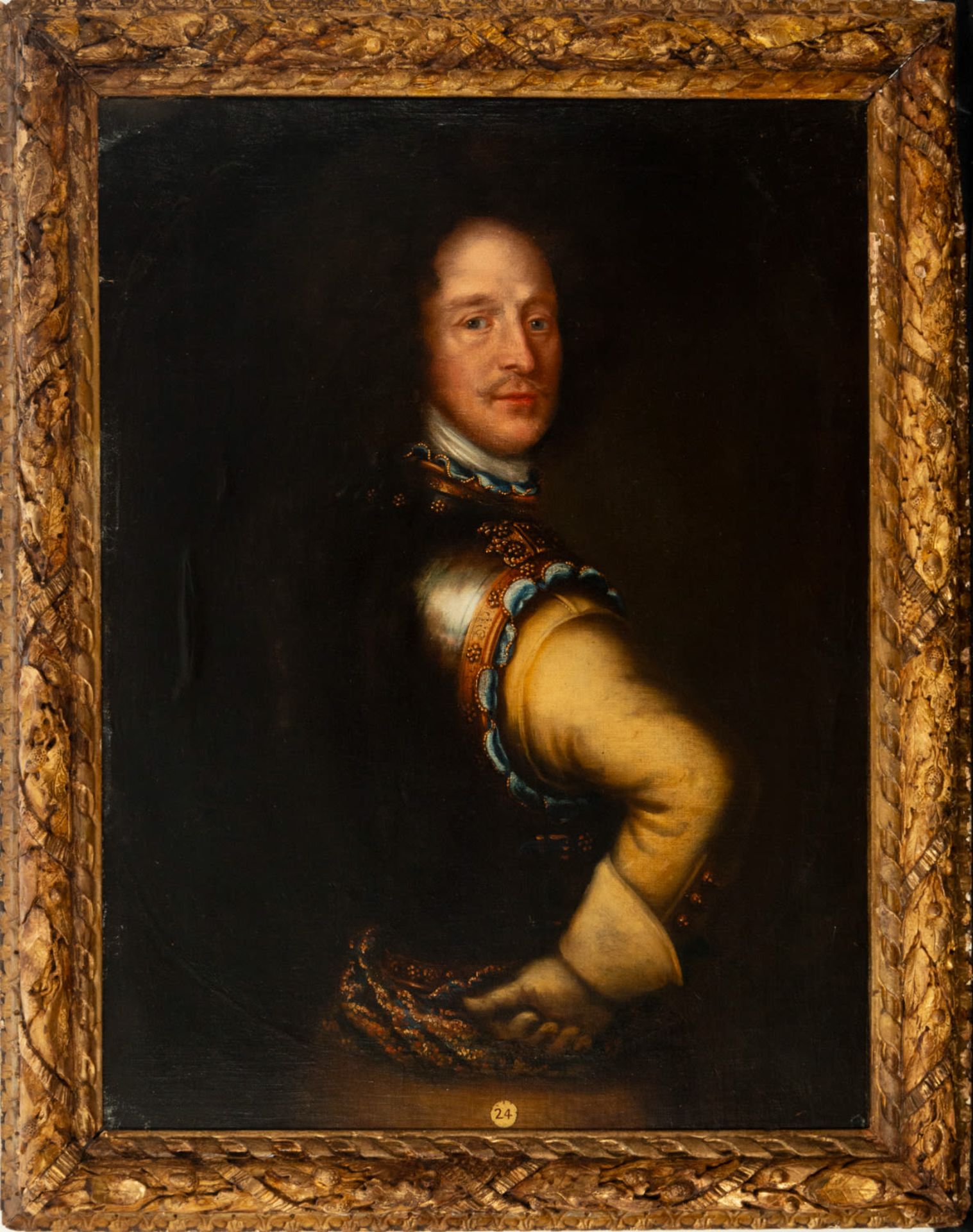 Period framed portrait of a Knight, Spanish school, 17th - 18th centuries