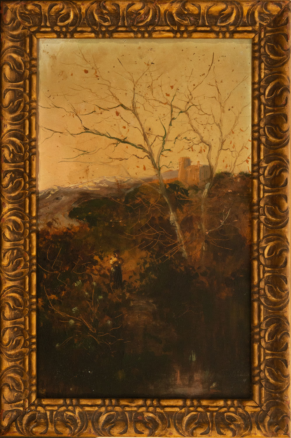 Pair of forest views on panel, signed, European post-impressionist school, 19th - 20th century - Image 3 of 3