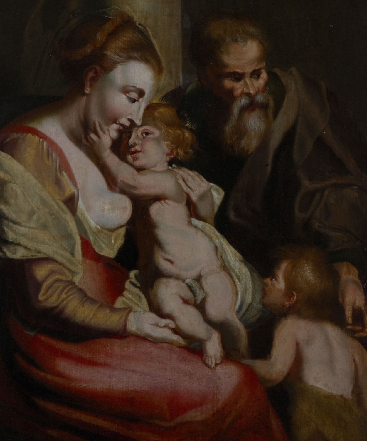 Holy Family oil on panel from the 17th century, Flemish School of Antwerp, circle of Peter Paul Rube - Image 2 of 3