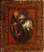 Oil on panel from Study of a Knight, Italian school of the 17th century, circle of Franceso Maffei (