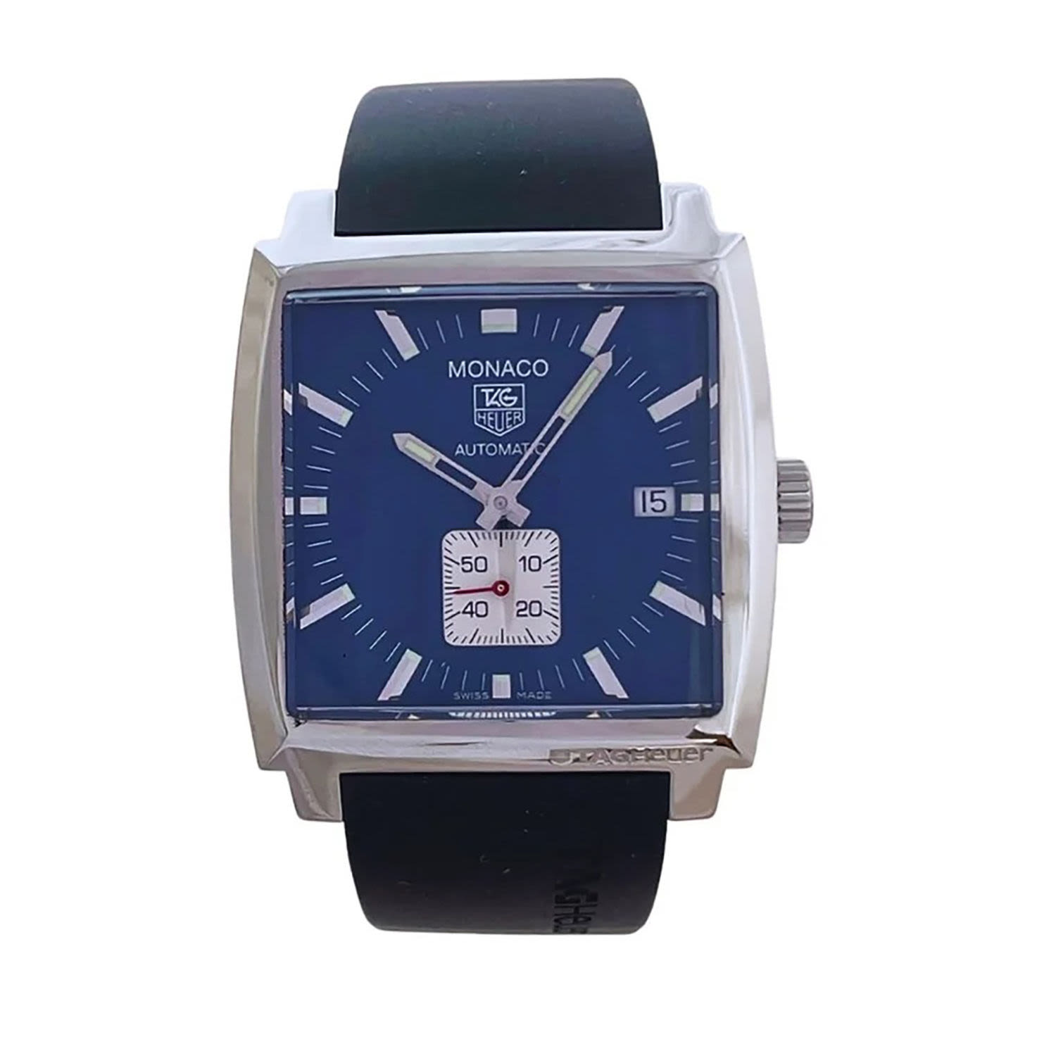 Tag Heuer Monaco Deep Blue model wristwatch in steel, for men, year 2007
