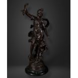 Goddess of Fortune, Italian Romanticist school of the 19th century, in patinated bronze