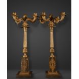 Pair of important candelabras, manner of Thomire, Pierre Philippe. French Empire 19th century