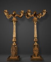 Pair of important candelabras, manner of Thomire, Pierre Philippe. French Empire 19th century