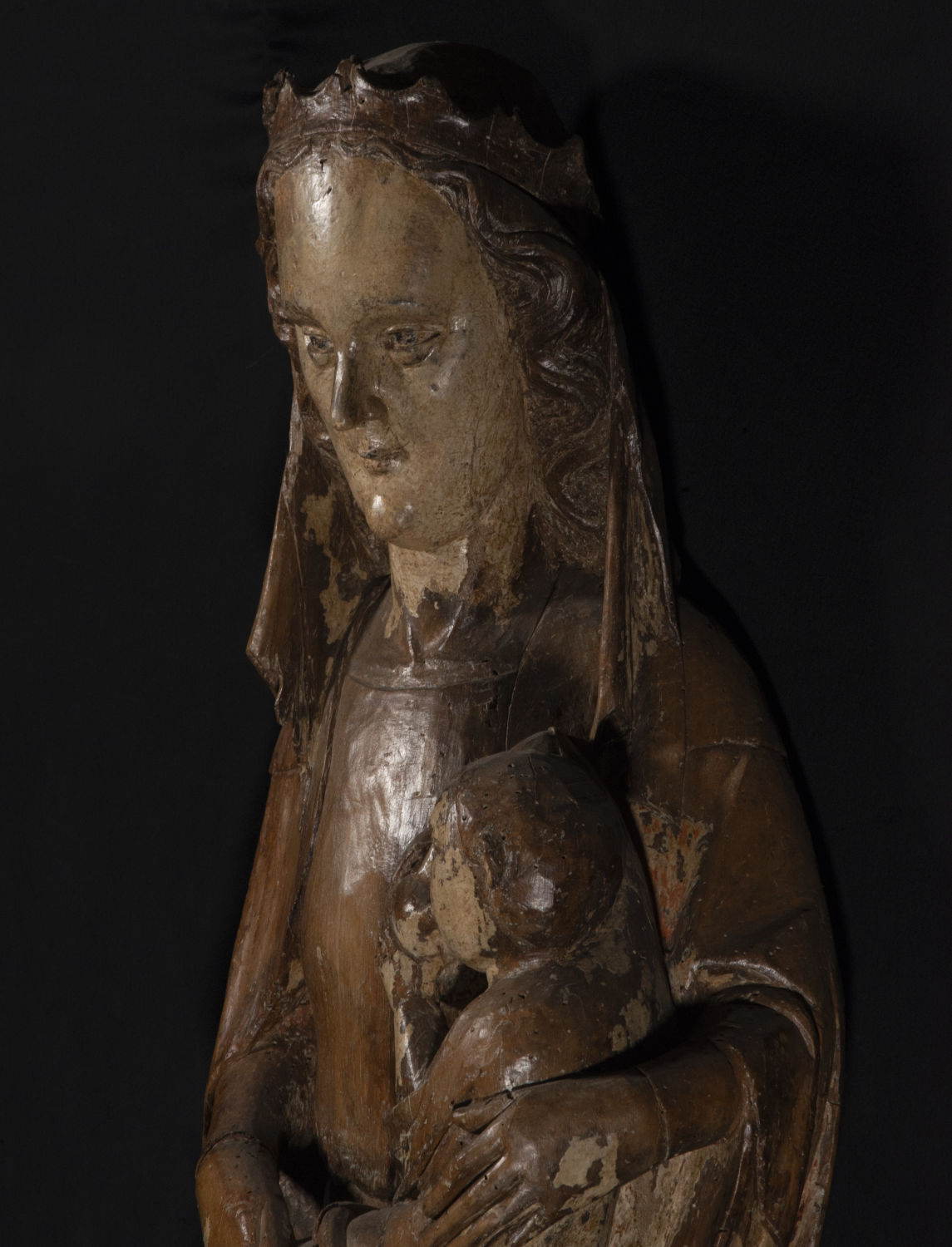 Large Virgin of the Milk Late German Romanesque transition to Medieval Gothic 13th century early 14t - Image 5 of 7