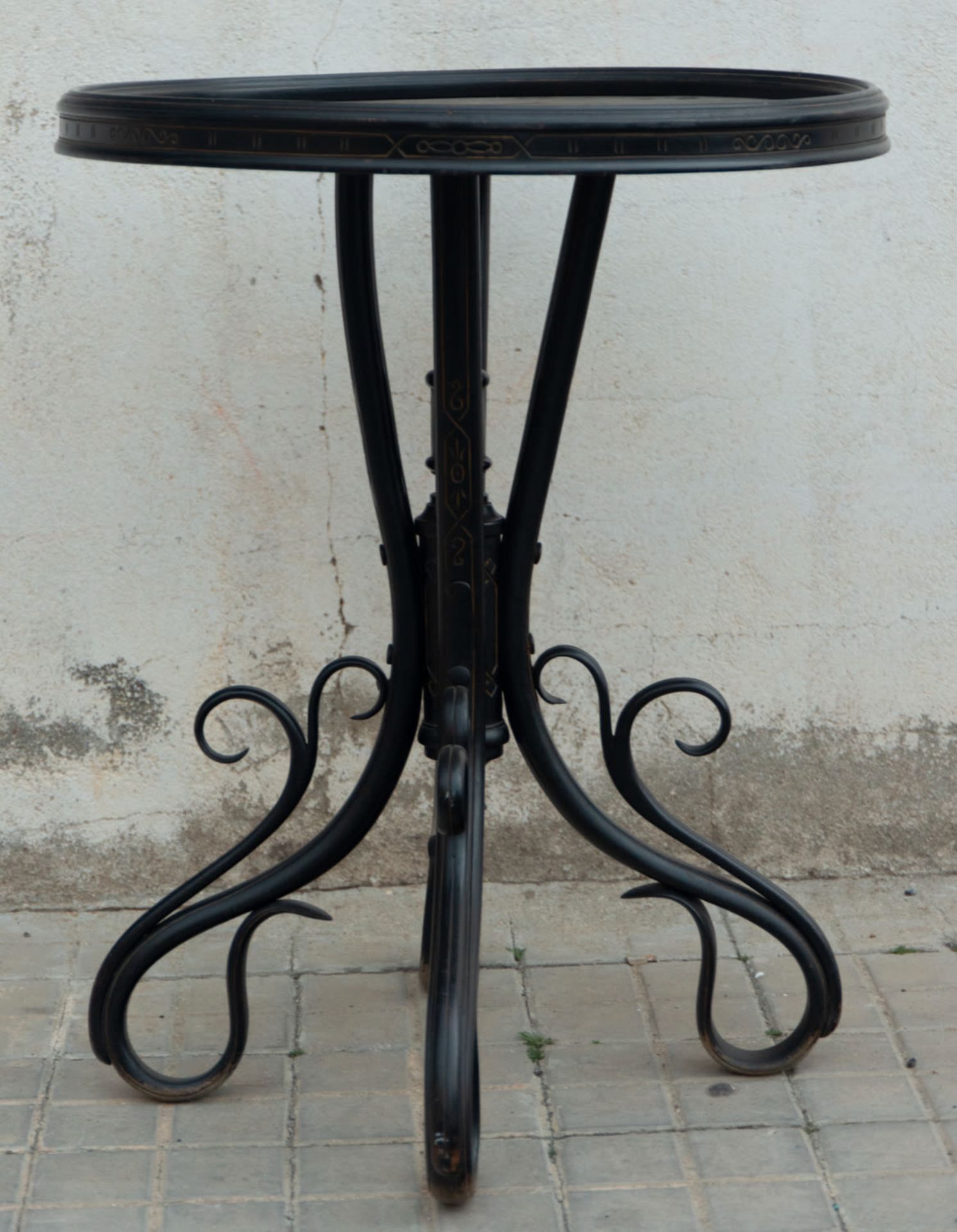 Art Nouveau table in ebonized wood, late 19th century