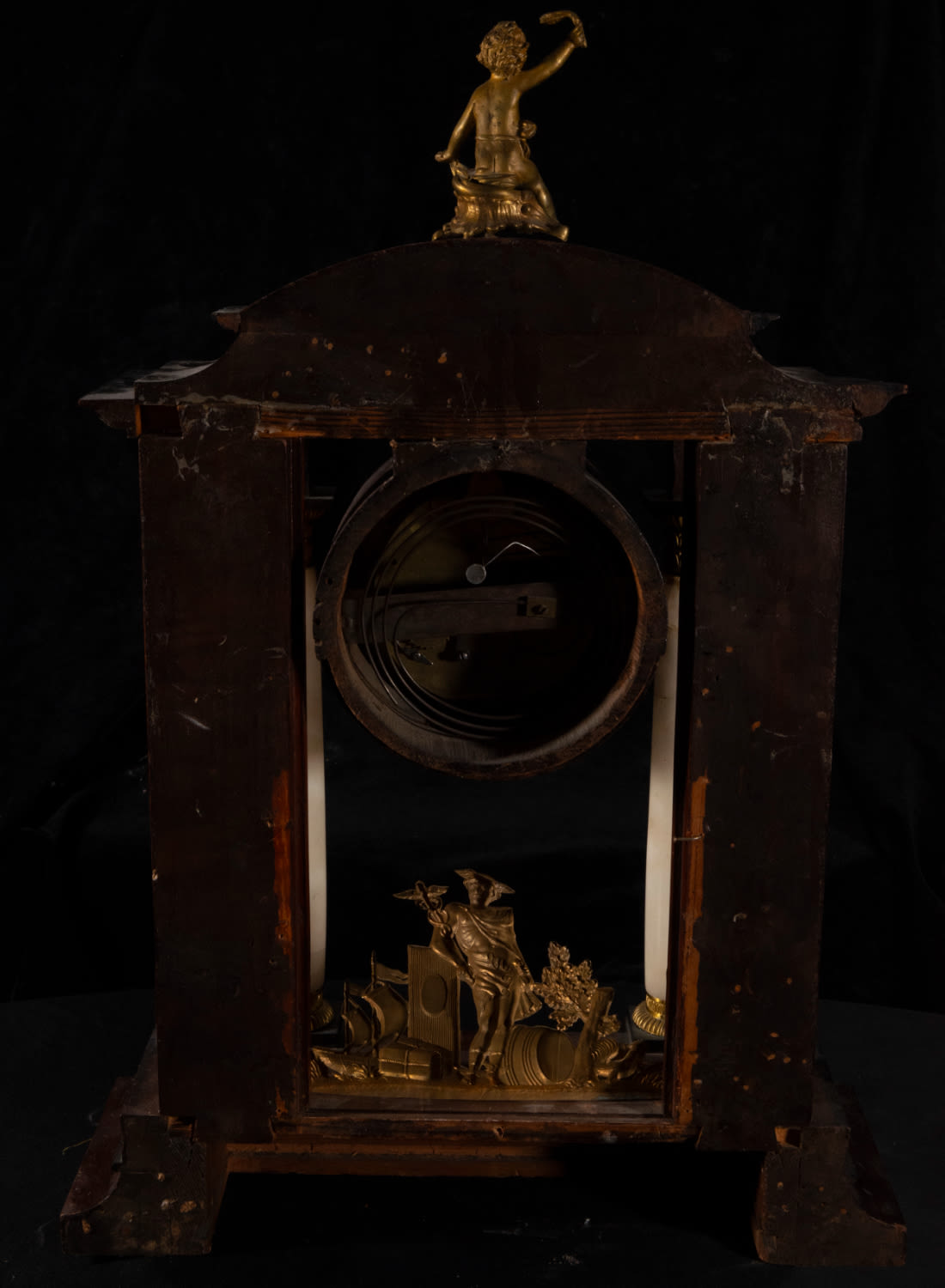 Beautiful Bilderrahmen Table Clock with Automata from the late 19th century, Austria, with Mercury a - Image 7 of 7
