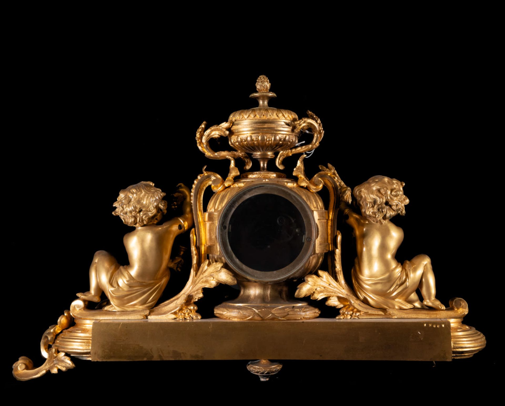 Large Napoleon III Table Clock in mercury-gilded "ormolú" bronze, 19th century - Bild 5 aus 12