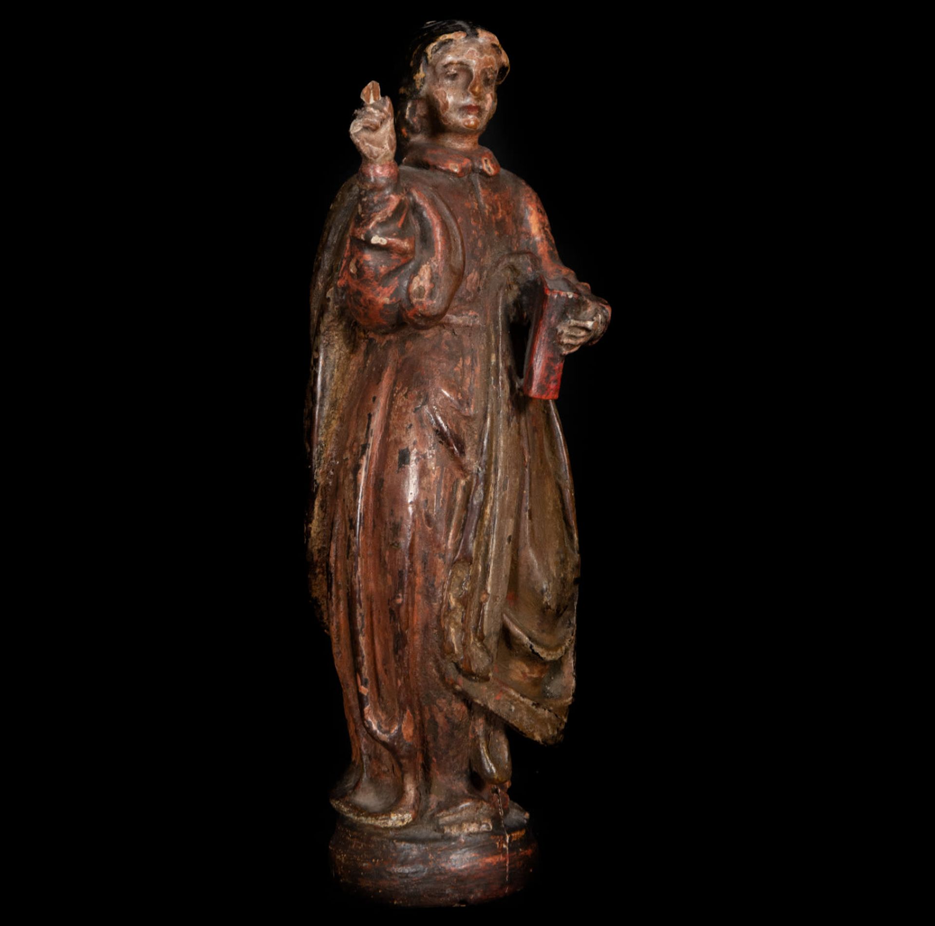 Wooden carving of Saint John the Evangelist, 17th century - Image 4 of 5