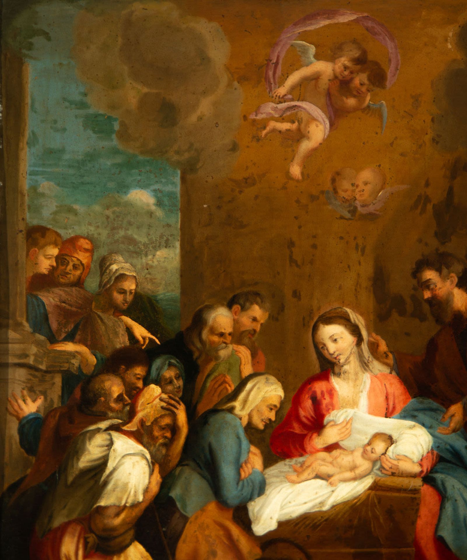 The Adoration of the Shepherds, Spanish school of the 17th century - Image 2 of 7