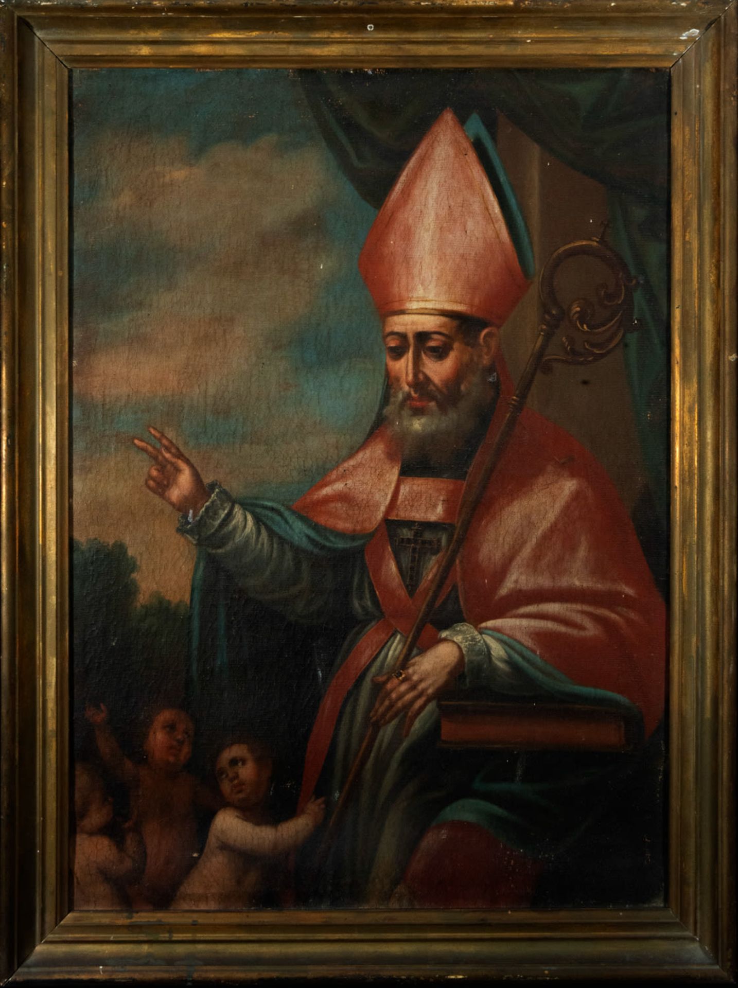 Saint Thomas Aquinas - Venetian School, oil on canvas, Italy, follower of Tintoretto, 16th - 17th ce