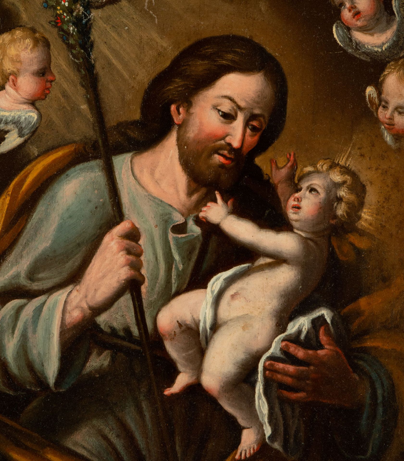 Saint Joseph with the Child, 18th century colonial school - Image 2 of 3