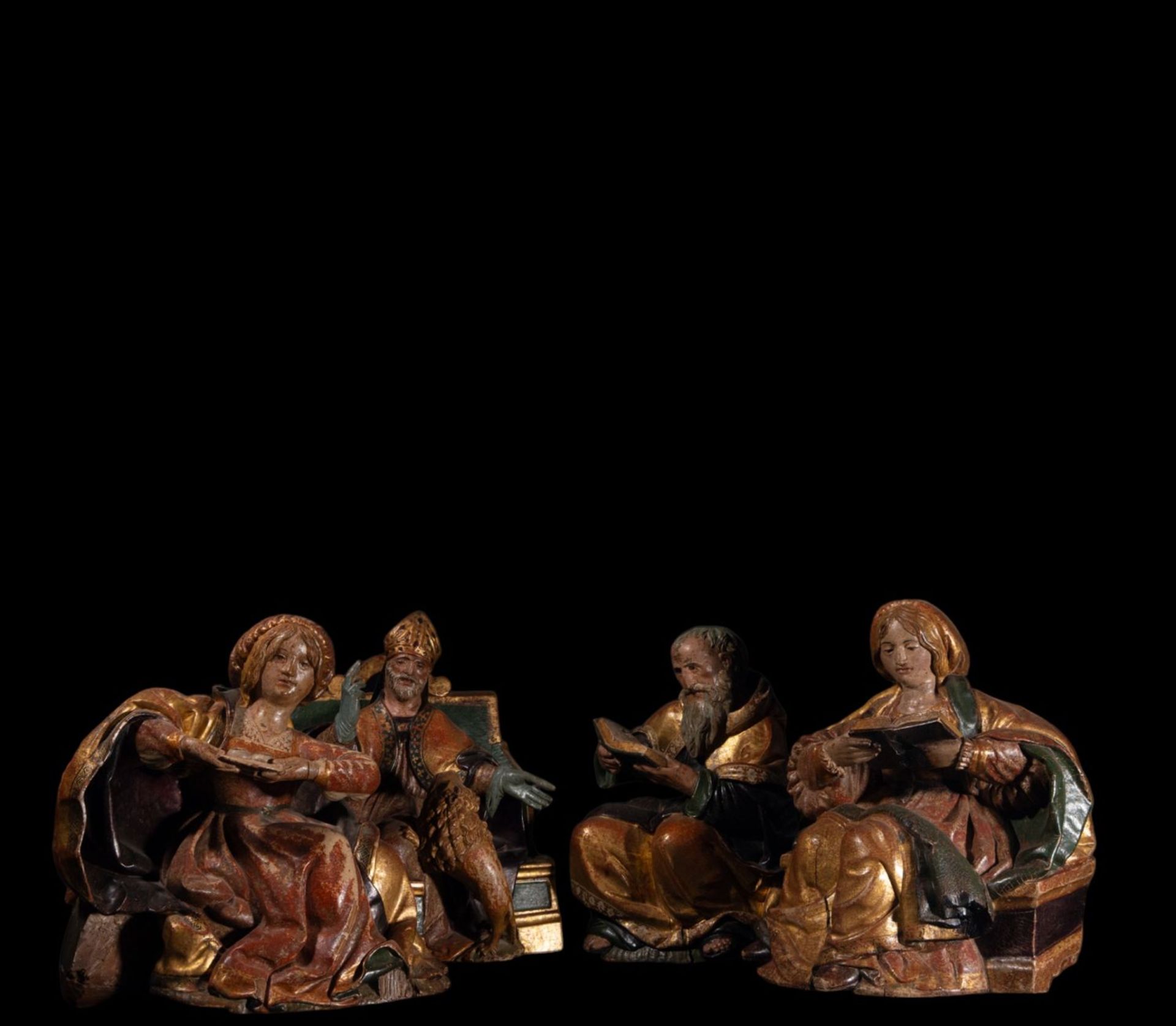 Spectacular lot of Four German Renaissance Carvings from the 16th century, possibly Rhine Valley lat