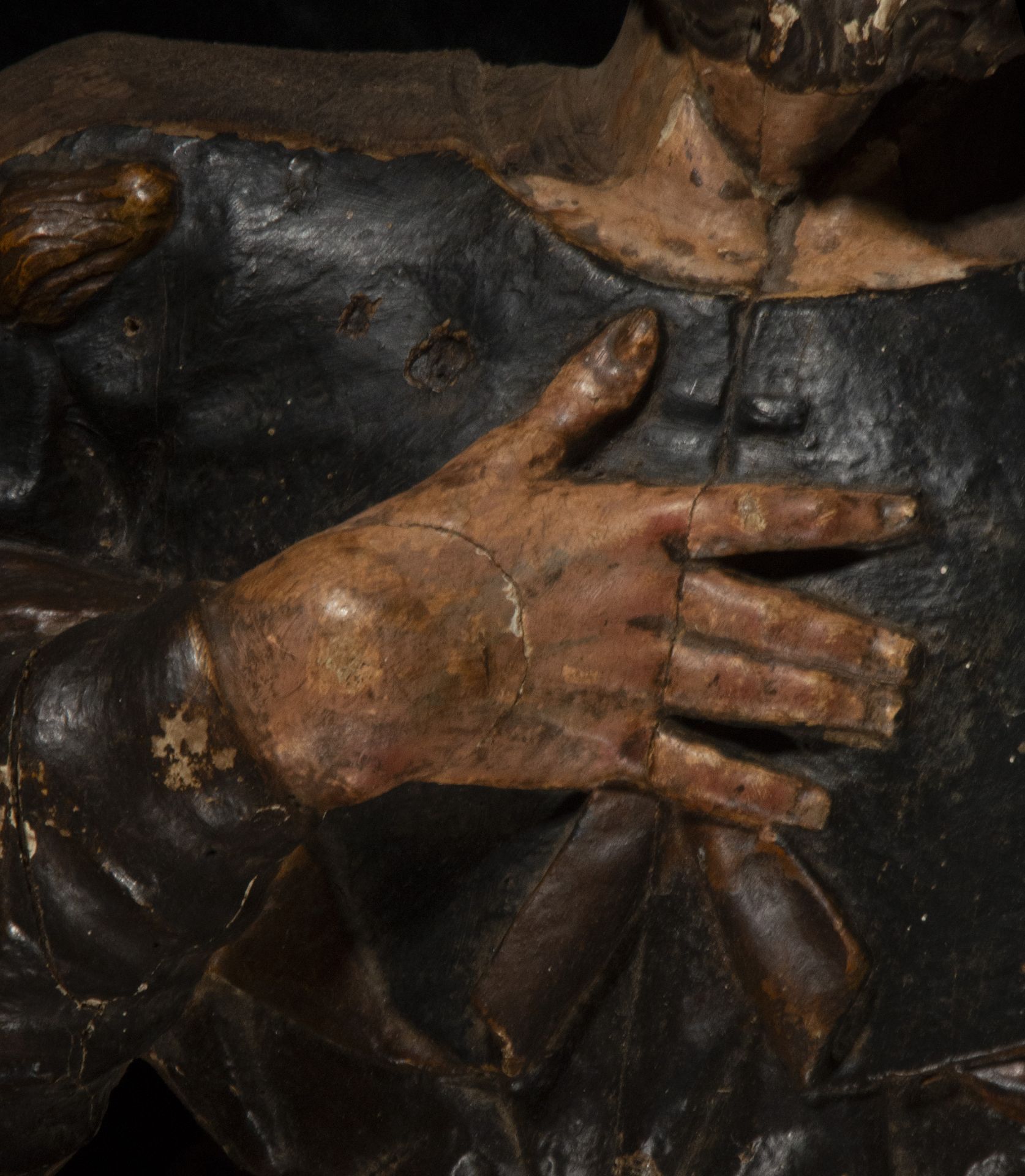 Relief of Saint James the Great in wood carving, 16th century Castilian school - Bild 4 aus 8