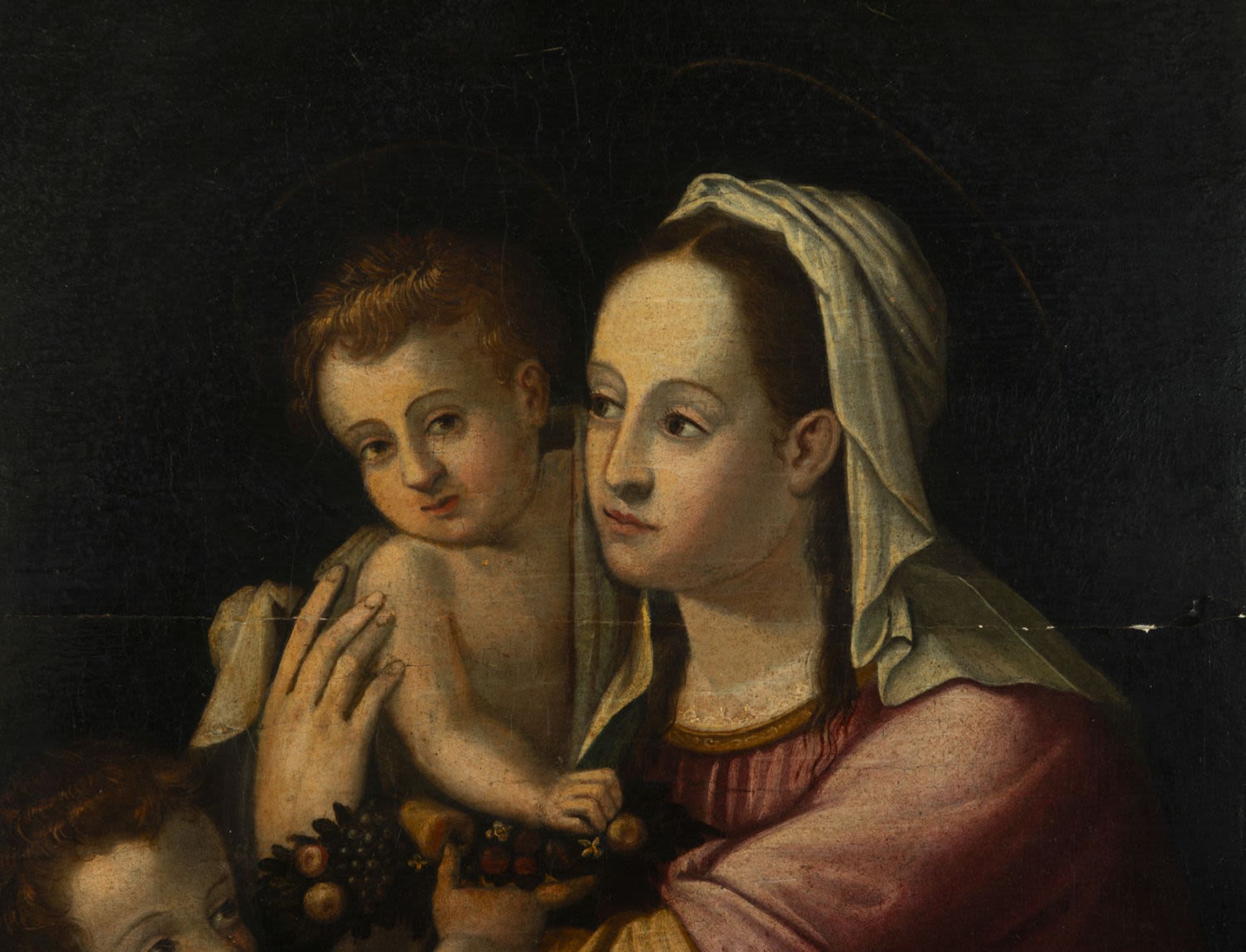 Beautiful Italian oil on panel of Madonna, Lombardy 16th century - Image 3 of 6