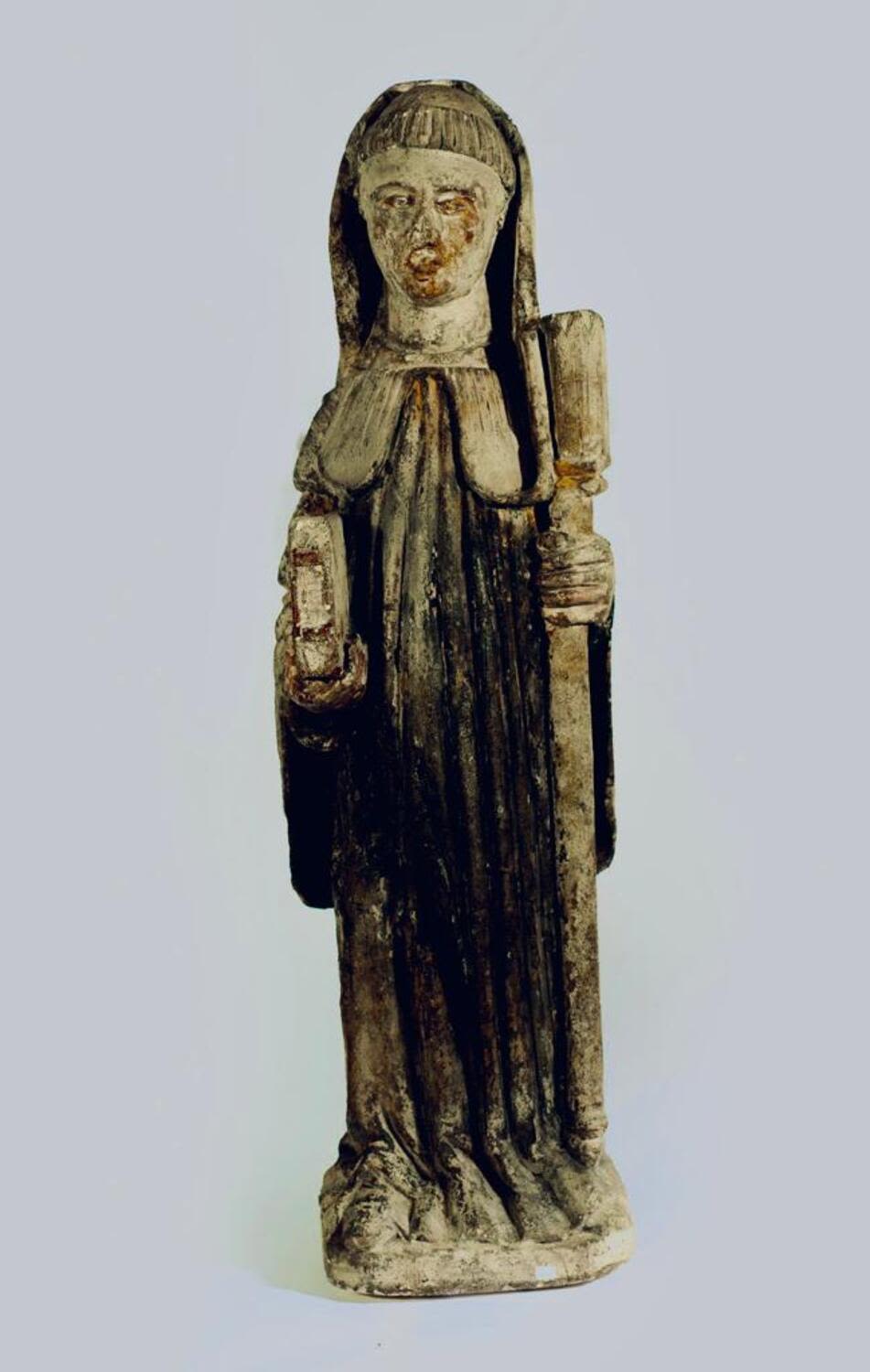 Large Gothic Stone St Bernard de Clairvaux (French Medieval Gothic of the 14th - 15th centuries
