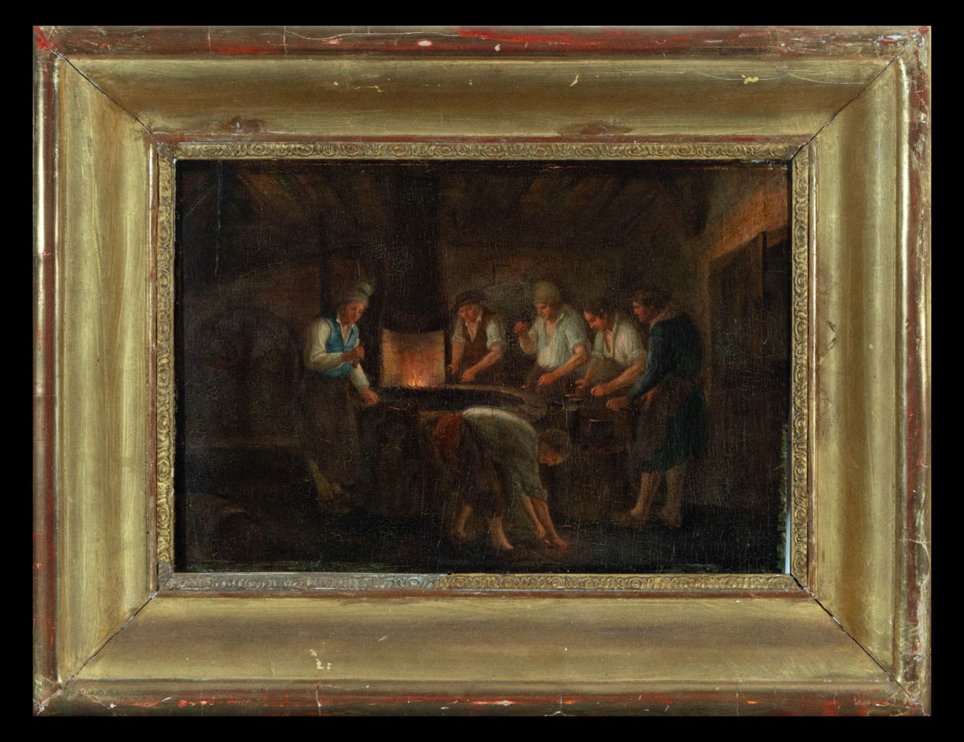 The Forge, Dutch school by David Teniers I from the first quarter of the 17th century