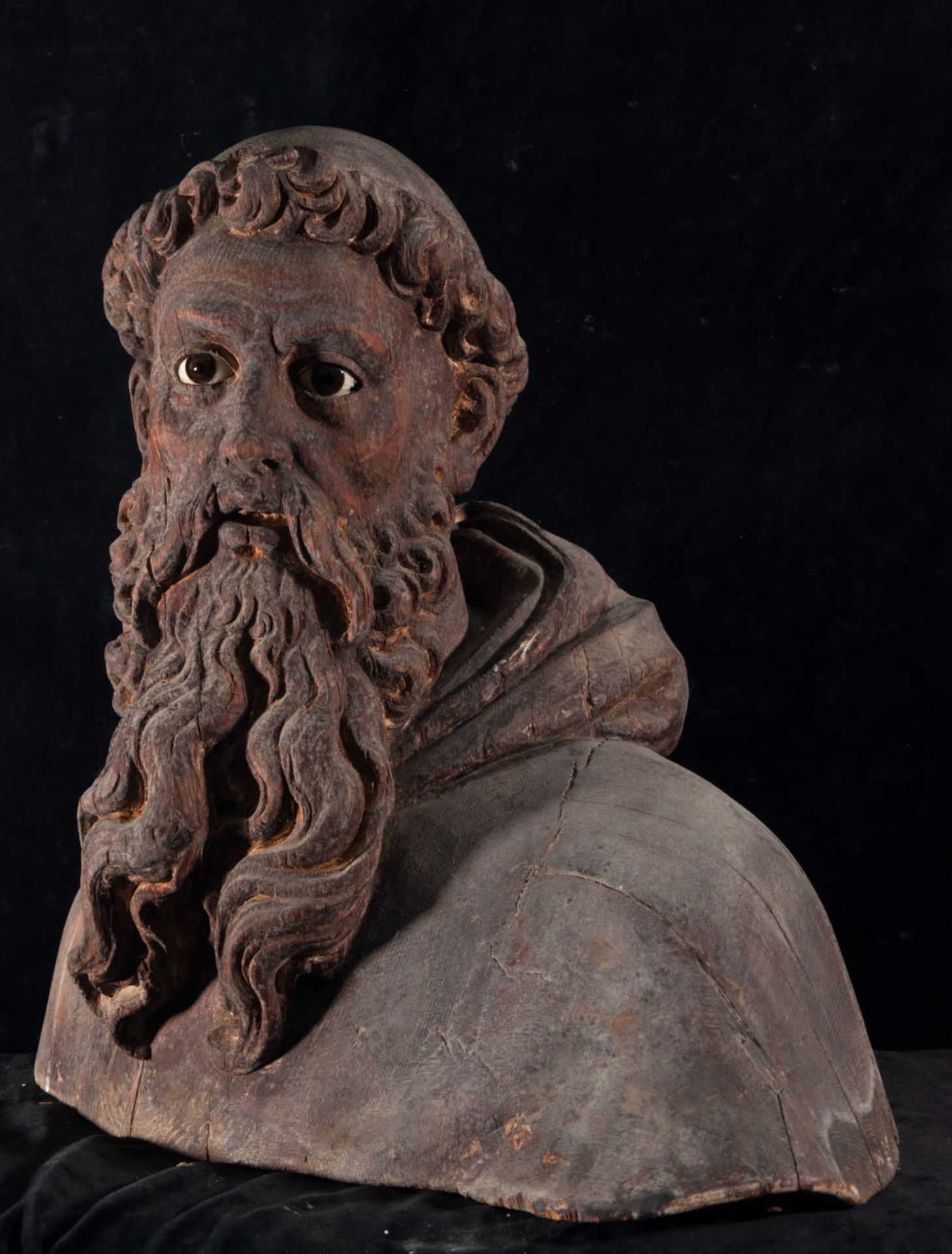 Large Roman Baroque Bust of Saint Paul in wood in its color, 17th century, Rome - Bild 2 aus 4