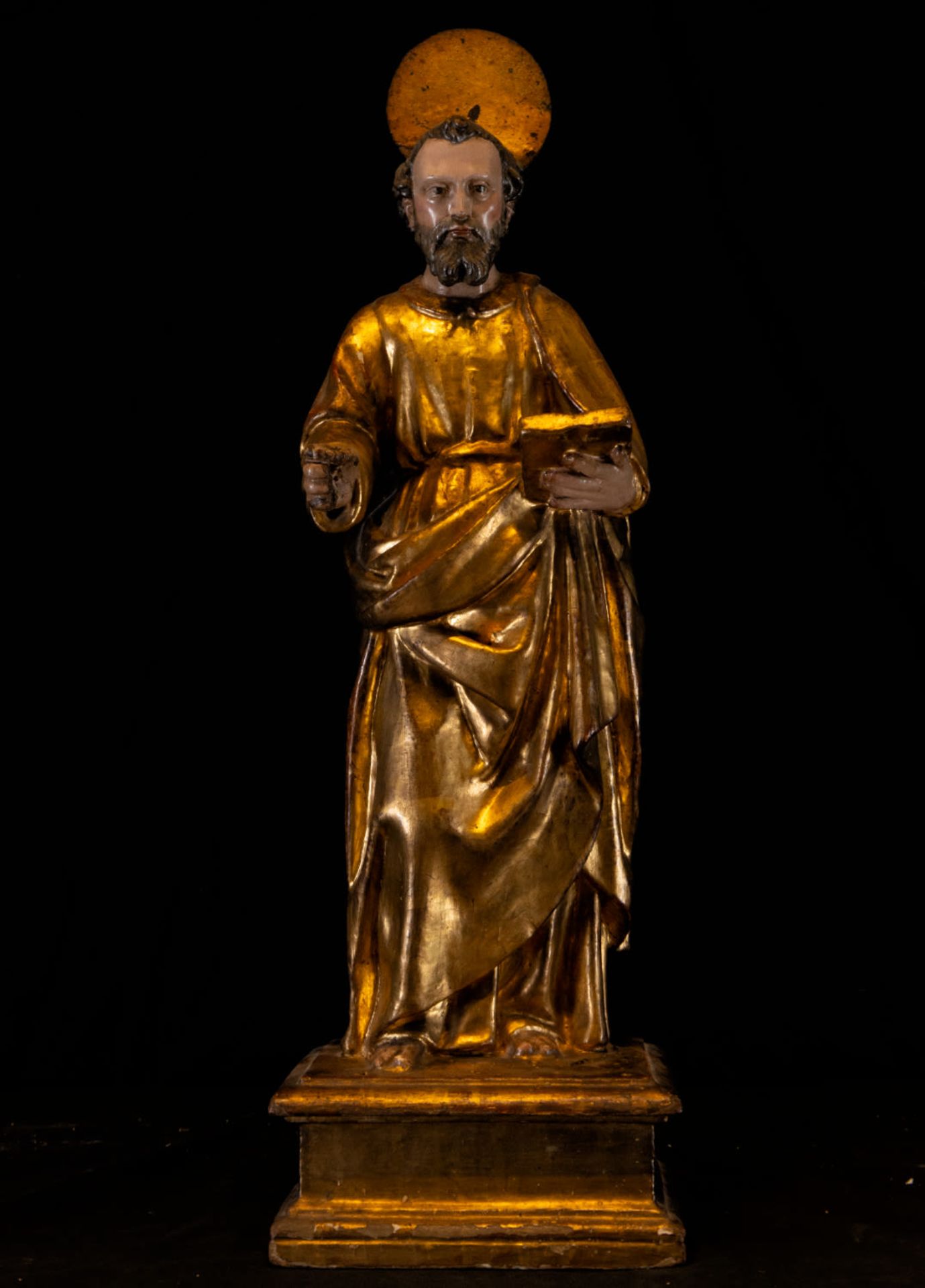 Sculpture of Saint Peter in gilded wood, Castilian school, 17th - 18th centuries