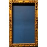 Important and large Spanish Baroque frame from the mid-18th century, in carved wood and gilded with 