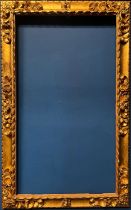 Important and large Spanish Baroque frame from the mid-18th century, in carved wood and gilded with