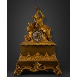 Elegant Charles X gilt bronze table clock, 19th century French