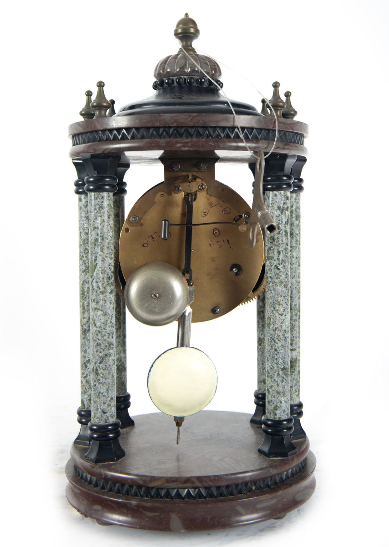 Bronze clock with green marble columns, XIX - XX centuries - Bild 5 aus 5