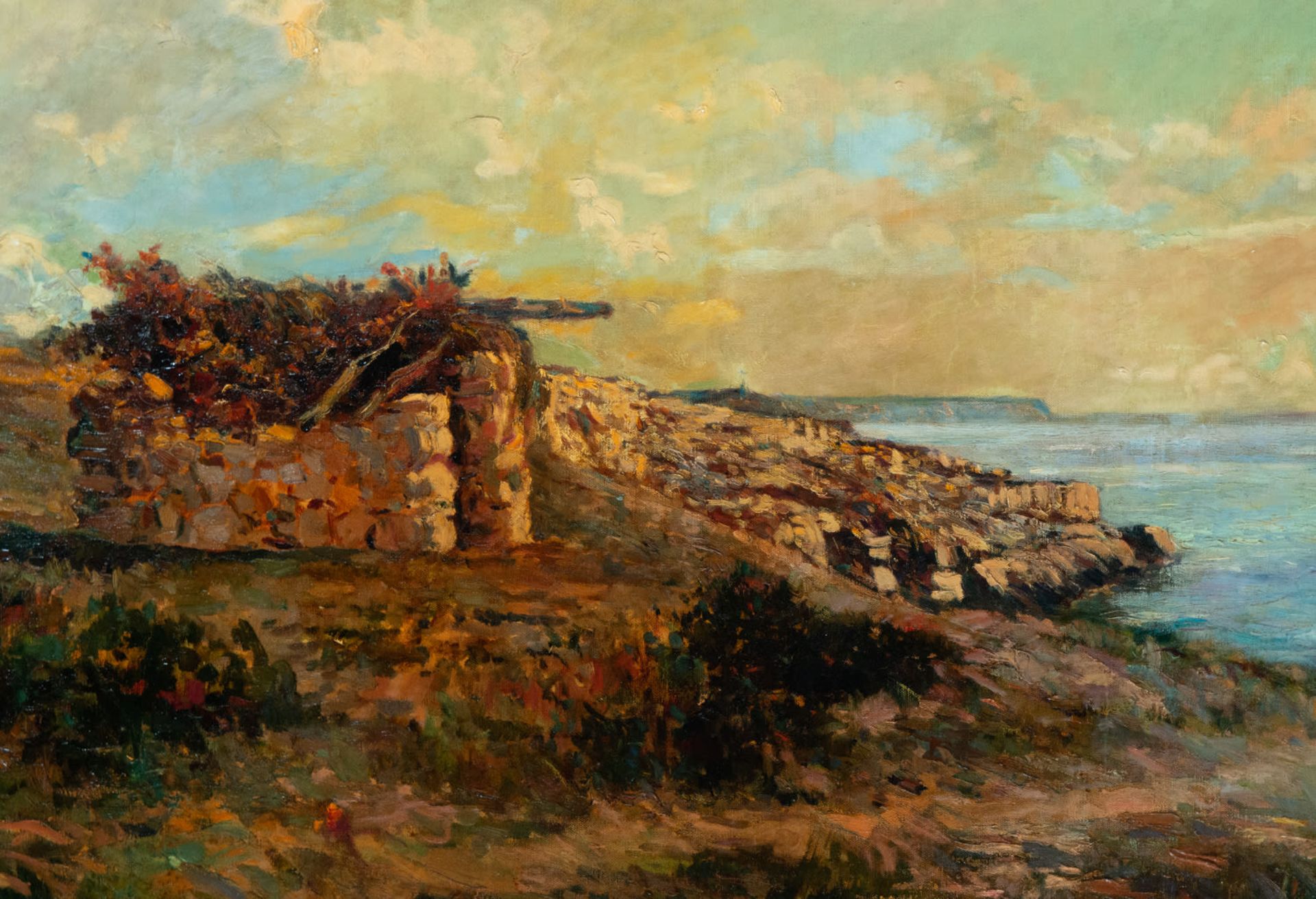 View of Cabin on a Lake, European impressionist school of the 19th century - Bild 2 aus 4