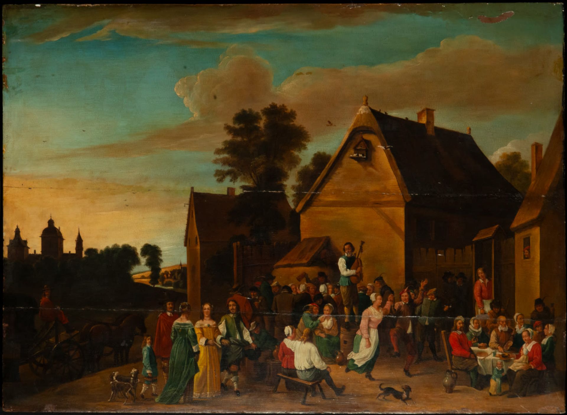 Oil on panel - Flemish School of Haarlem, Workshop of Adriaen Van Ostade (Haarlem, 1610 - Haarlem, 1