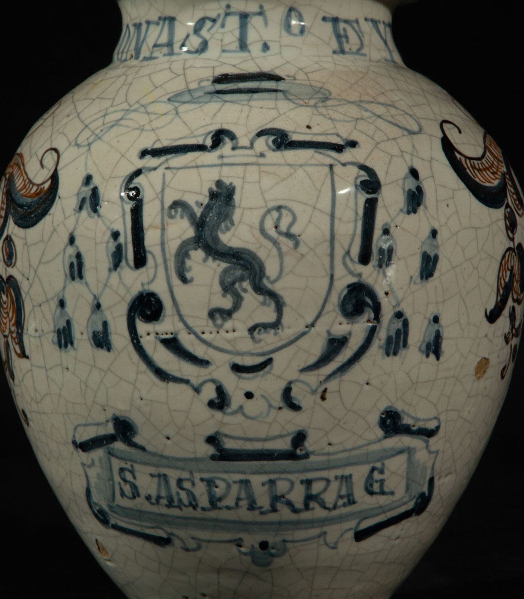 Talavera Ceramic Orza with Archiepiscopal Coat of Arms of Granada, Hernando de Talavera, 18th centur - Bild 3 aus 6