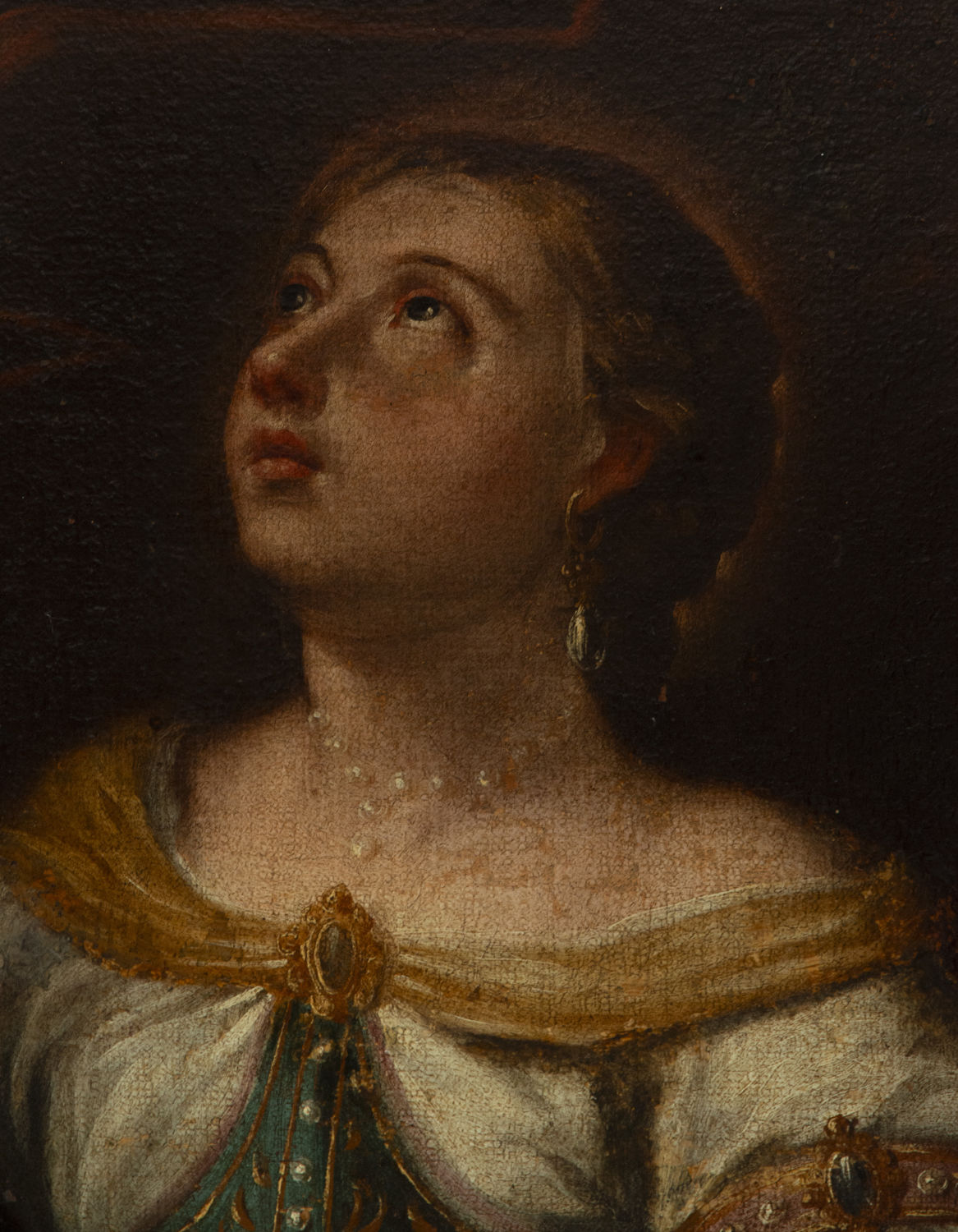 Important Saint Barbara with period frame - Attributed to Antonio del Castillo y Saavedra (1616-1668 - Image 3 of 4