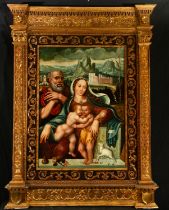 Holy Family on panel, Flemish school of the 16th century