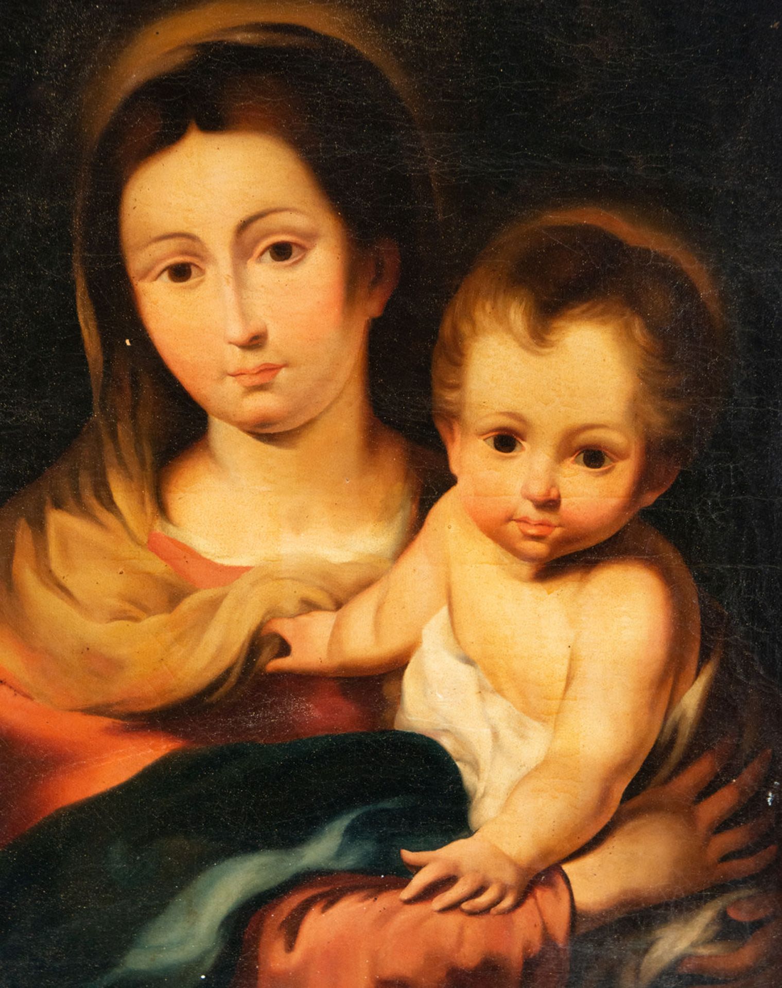 Virgin with Child, follower of Bartolomé Esteban Murillo, Sevillian school of the 18th century - Bild 2 aus 5