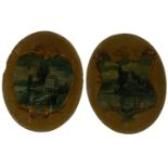 Pair of Boiserie Ovals painted in oil, 19th century French school