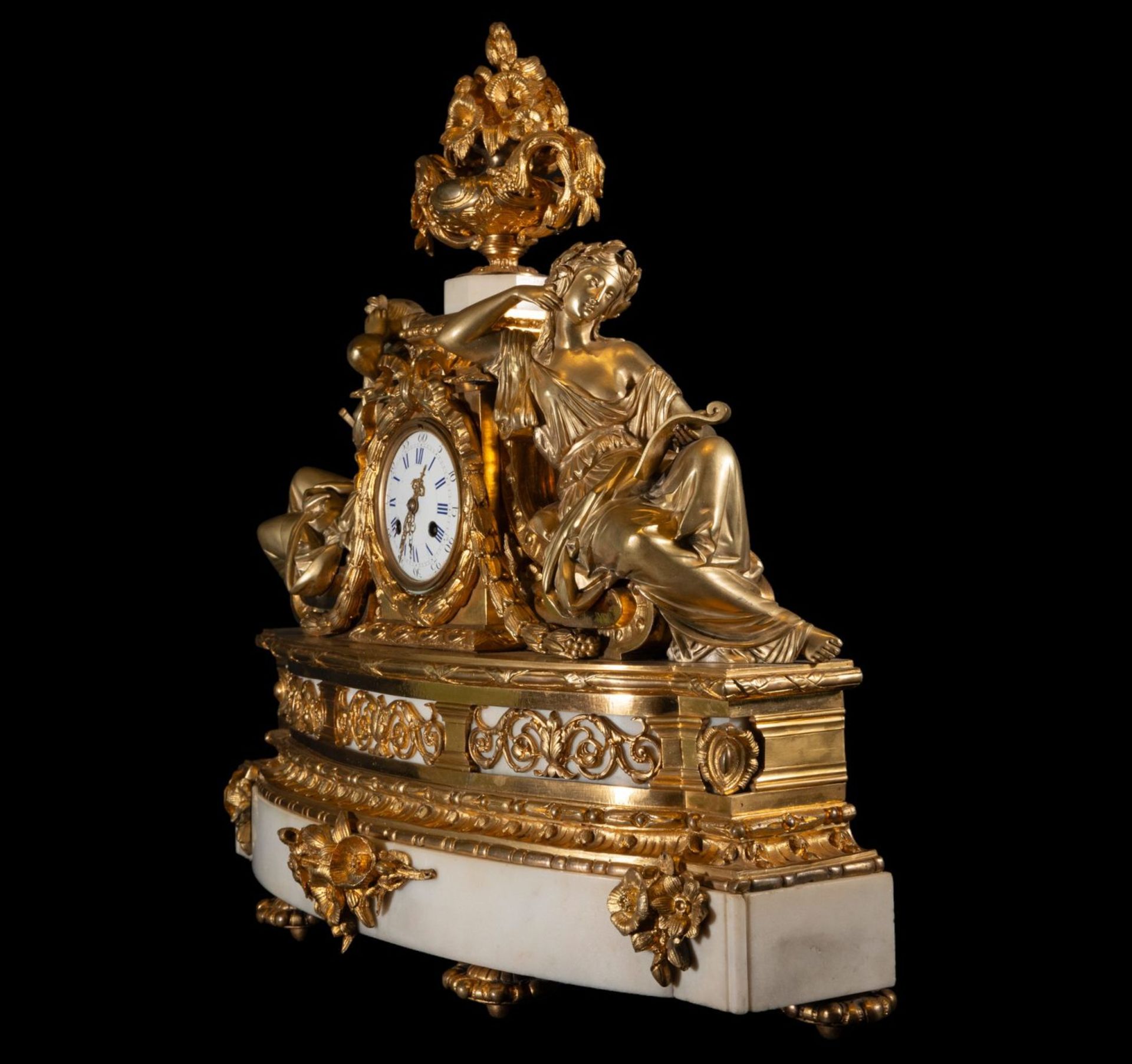 Beautiful and Monumental French Garrison Napoleon III in gilded bronze from the 19th century and whi - Image 8 of 14