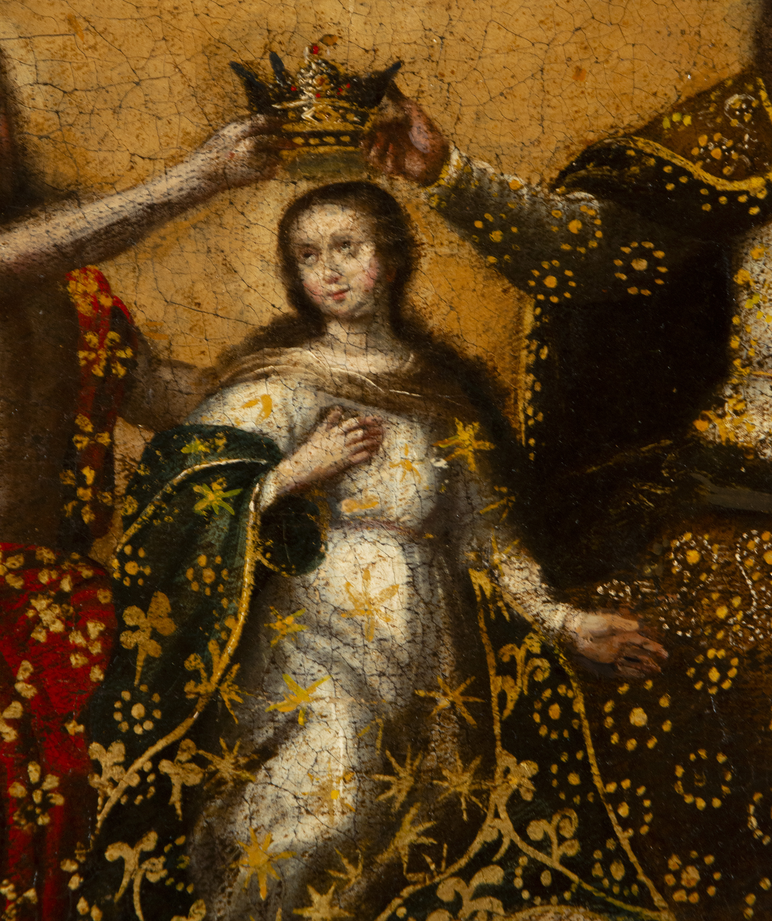 Exquisite Coronation of Mary, 18th century Spanish colonial school of Quito, present-day Ecuador - Image 5 of 12