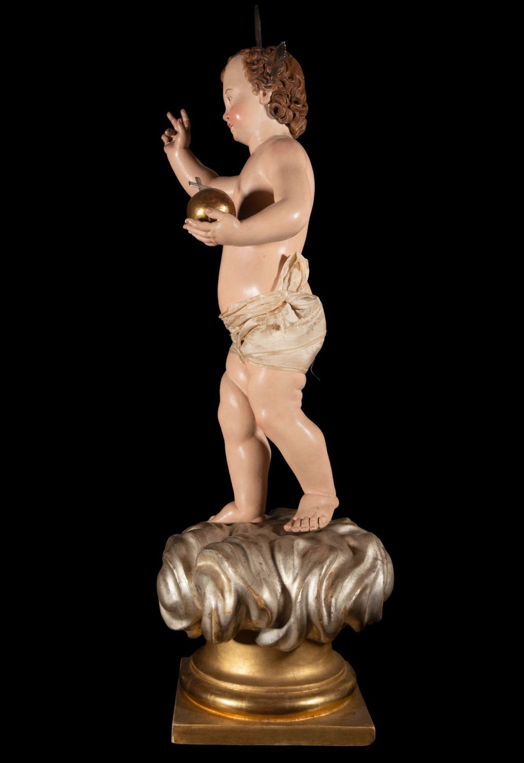 Large Enfant Jesus of the Ball, Italian Baroque school of the 18th century - Image 5 of 6