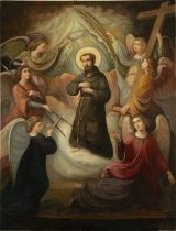The Coronation of Saint Francis of Assisi, signed Luis de Madrazo 19th century