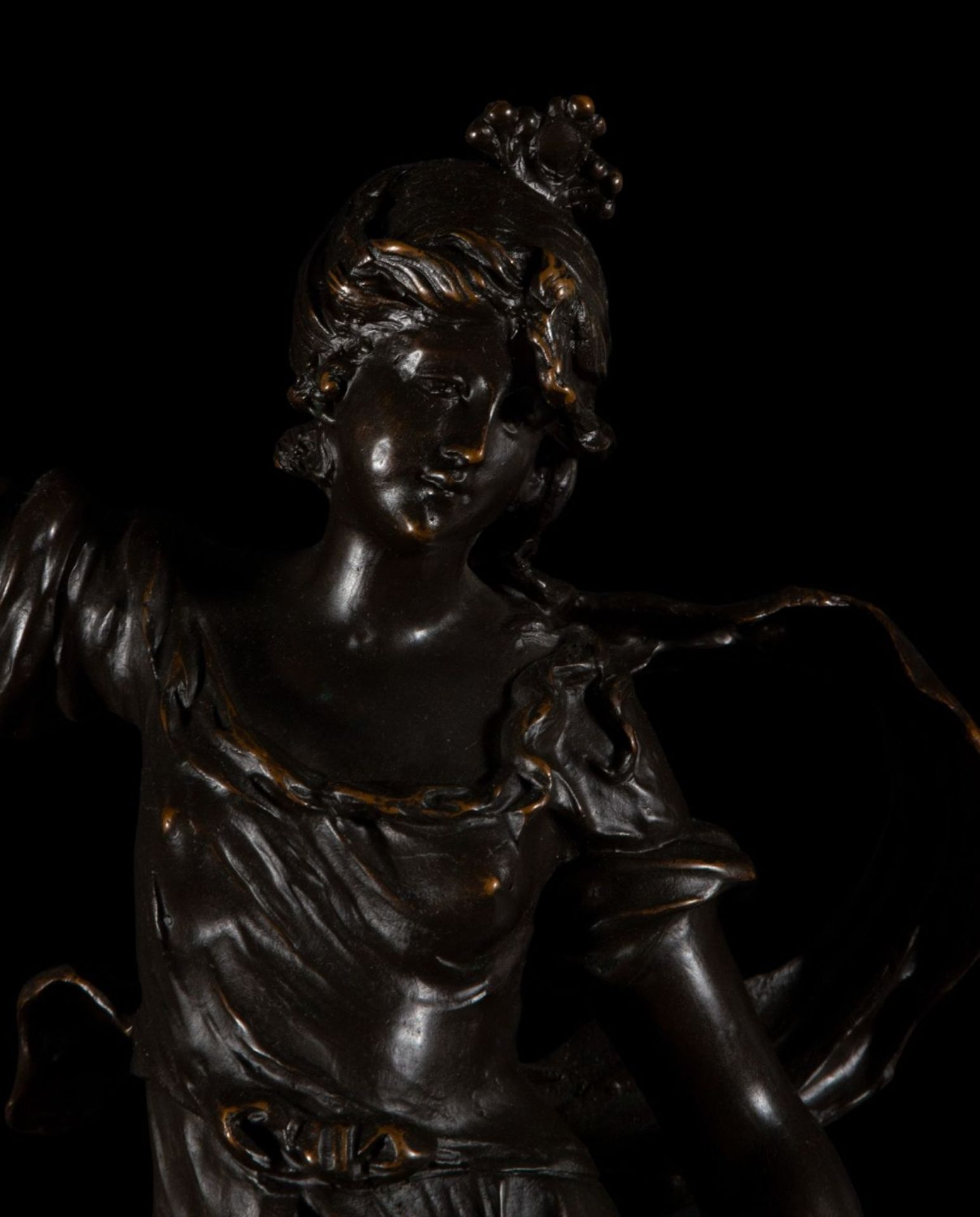 Goddess of Fortune, Italian Romanticist school of the 19th century, in patinated bronze - Bild 2 aus 5
