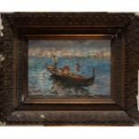 Venetian gondola, 19th century Spanish school, signed Rico