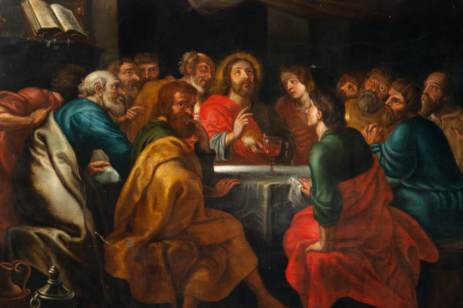 Christ Blessing the Bread, 17th century Italian school - Image 2 of 4