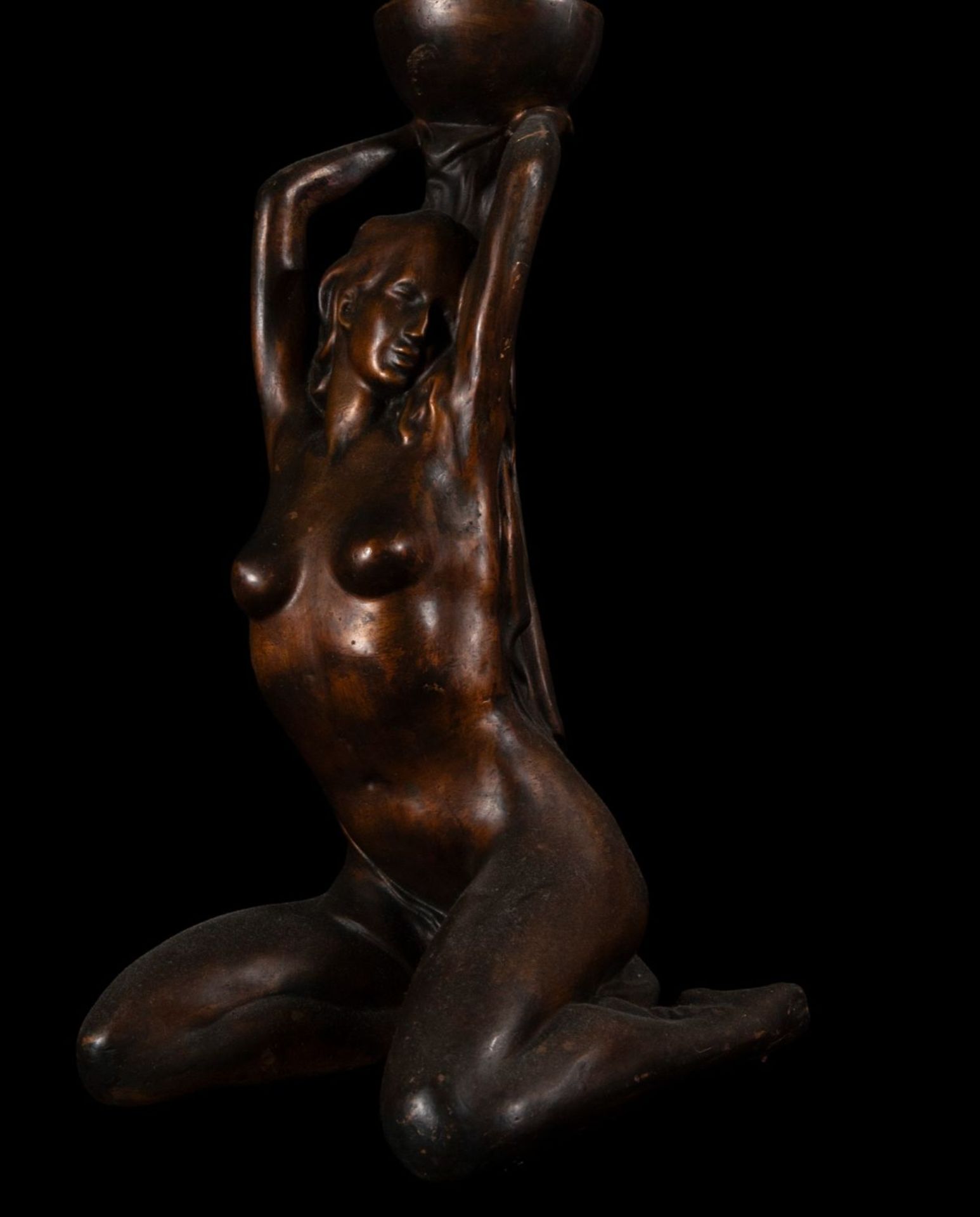 Art Nouveau Muse in patinated bronze from the early 20th century - Bild 2 aus 5