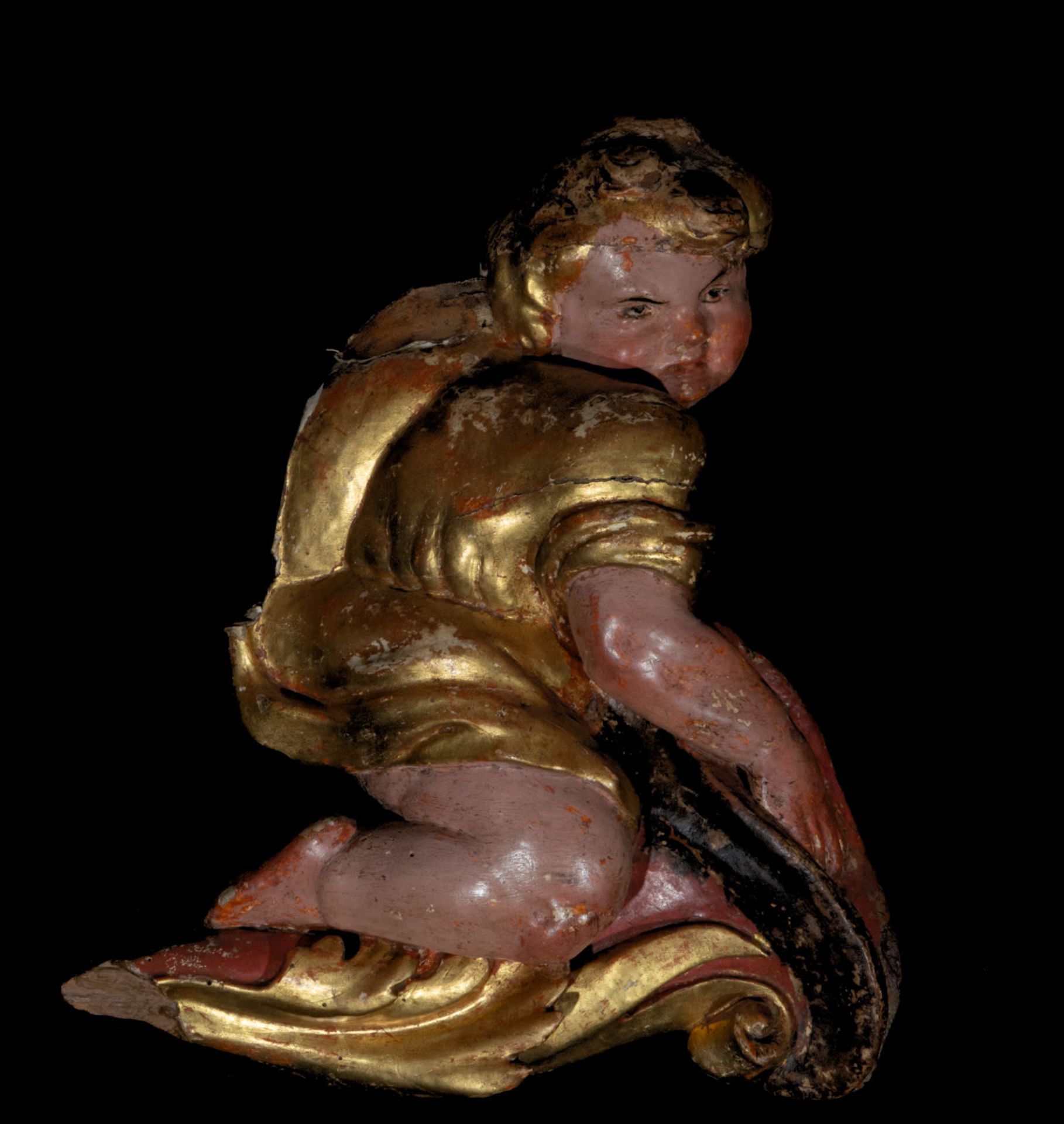 Altar finish with cherub, Alonso Berruguete school of the 16th century