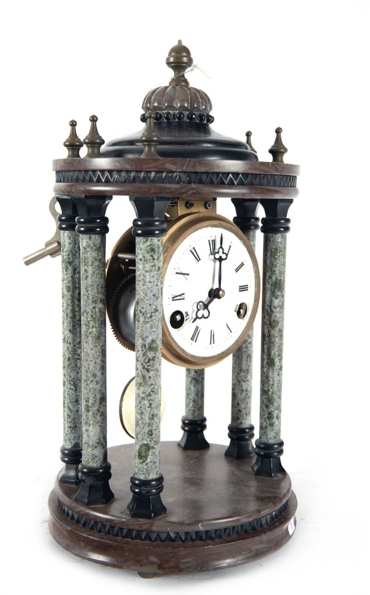 Bronze clock with green marble columns, XIX - XX centuries - Bild 2 aus 5