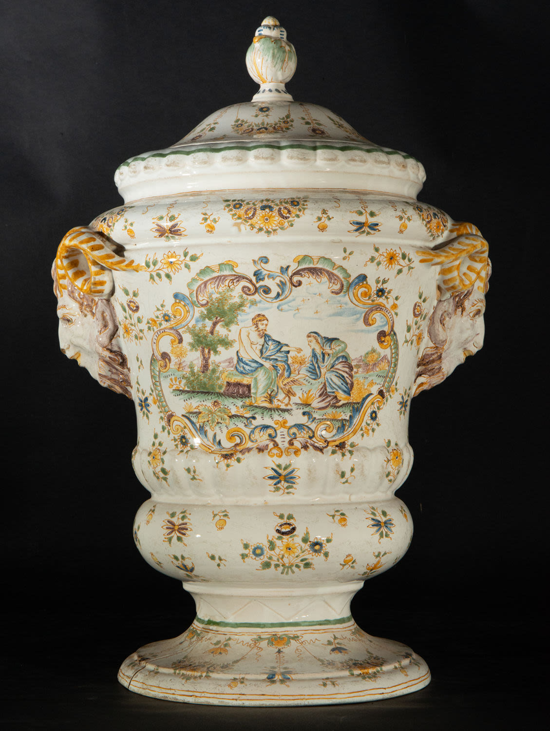Ceramic vase from Moustiers, France, 18th century