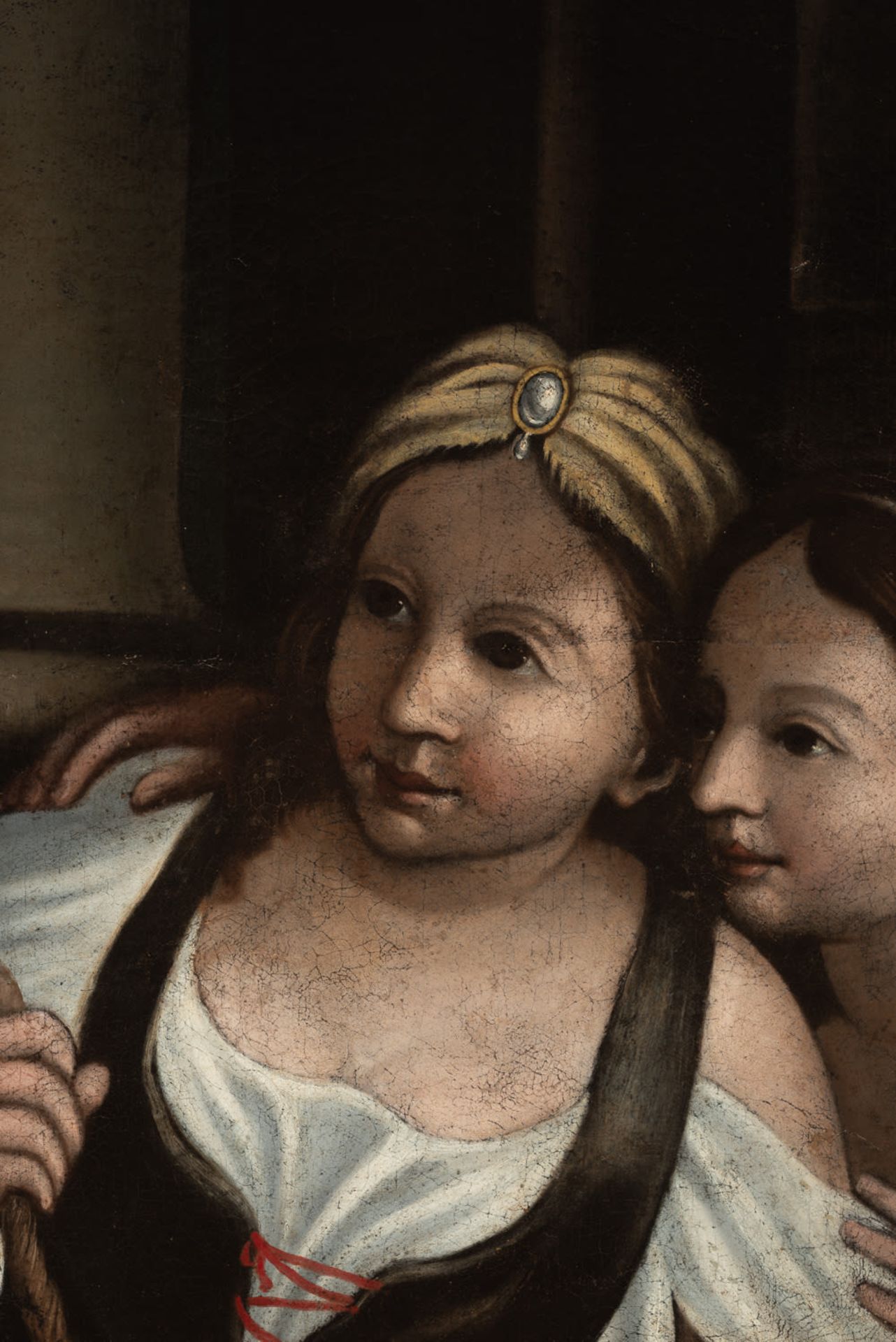 Italian school of the seventeenth century. Girls in the stable. - Image 3 of 6