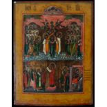 19th century Greek Orthodox icon depicting the Epiphany, oil on panel