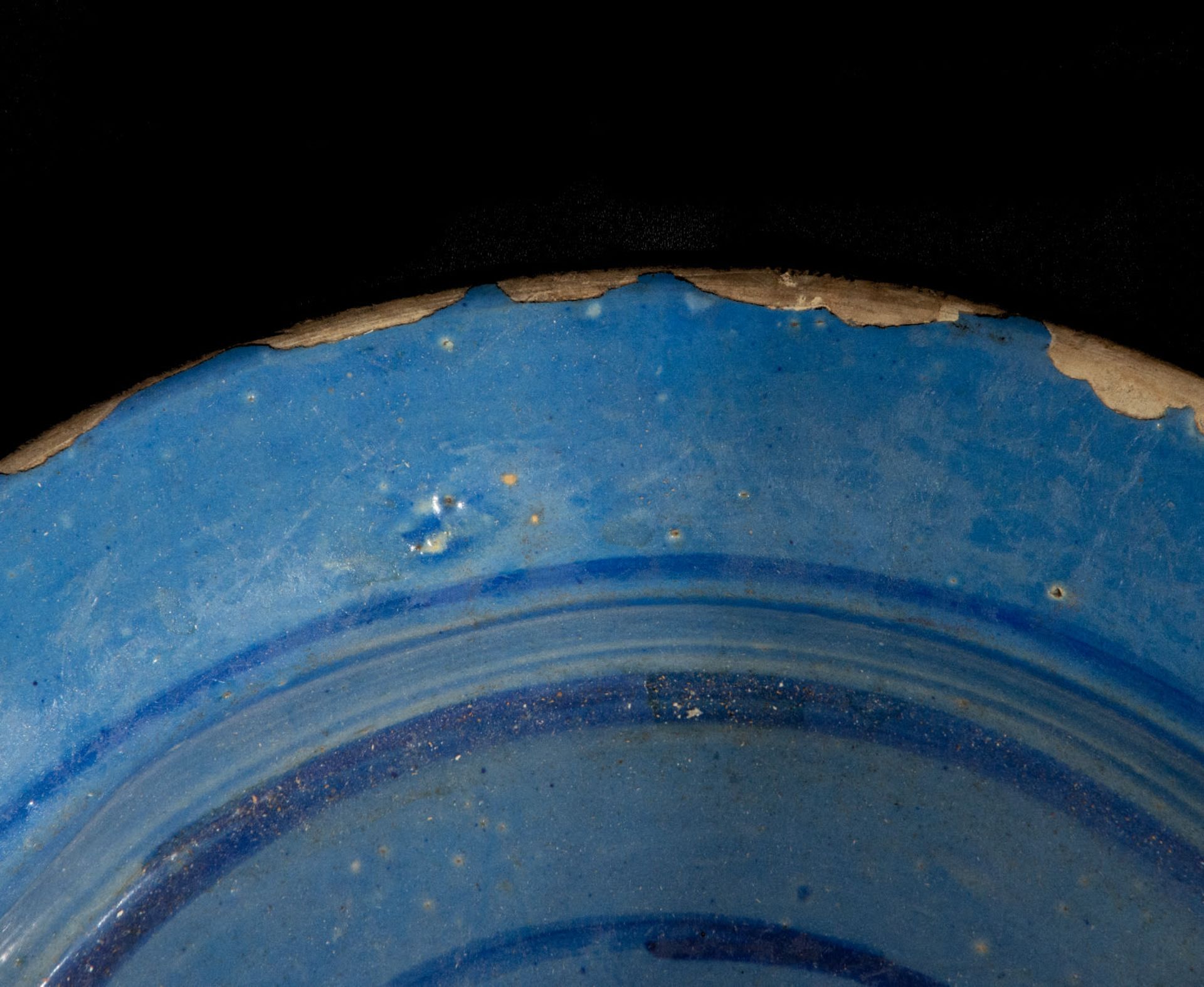 Spectacular Large Plate in enameled blue from Manises with Lion rampant from the 16th century - Image 3 of 4